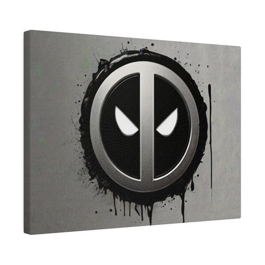 Deadpool Logo, Black and Silver - Matte Canvas, Stretched, 0.75"