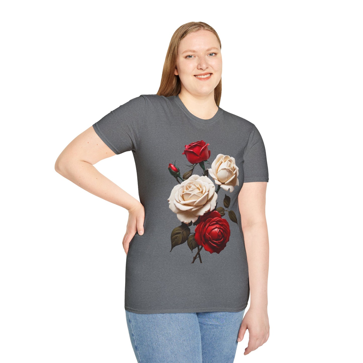 Red and White Roses - Unisex T-Shirt