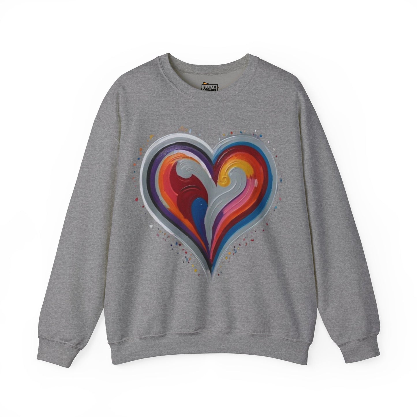 Colourful Grey Love Heart - Unisex Crewneck Sweatshirt