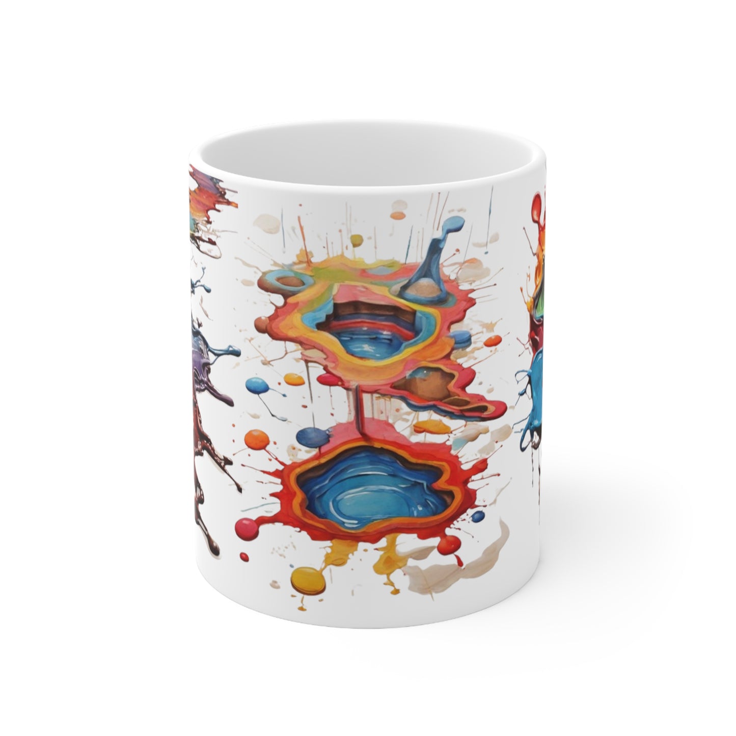 Colourful Messy Puddles Mug - Ceramic Coffee Mug 11oz