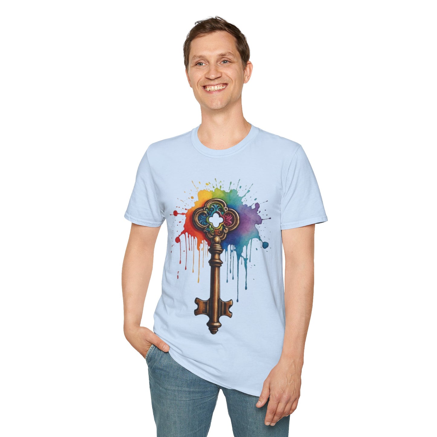 Colourful Messy Skeleton Key - Unisex T-Shirt