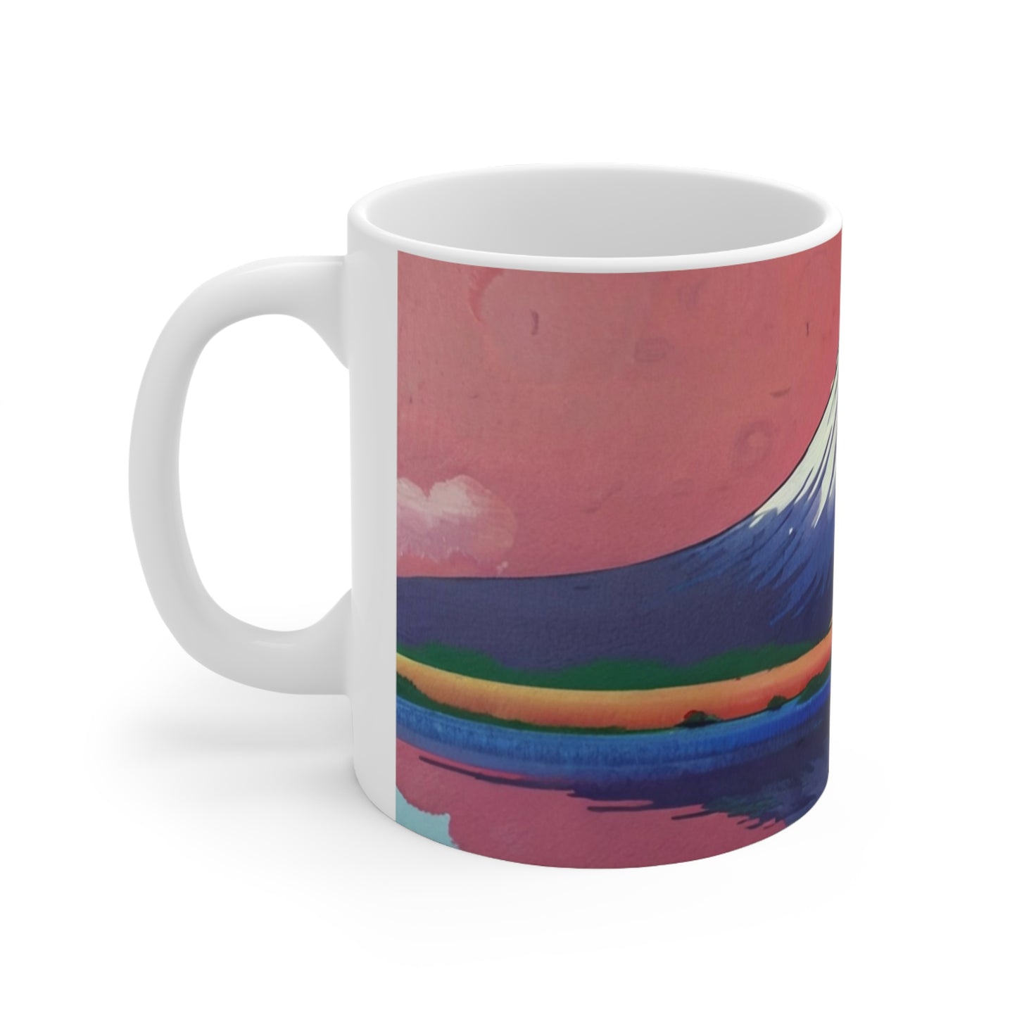 Colourful Mount Fuji Mug - Ceramic Coffee Mug 11oz