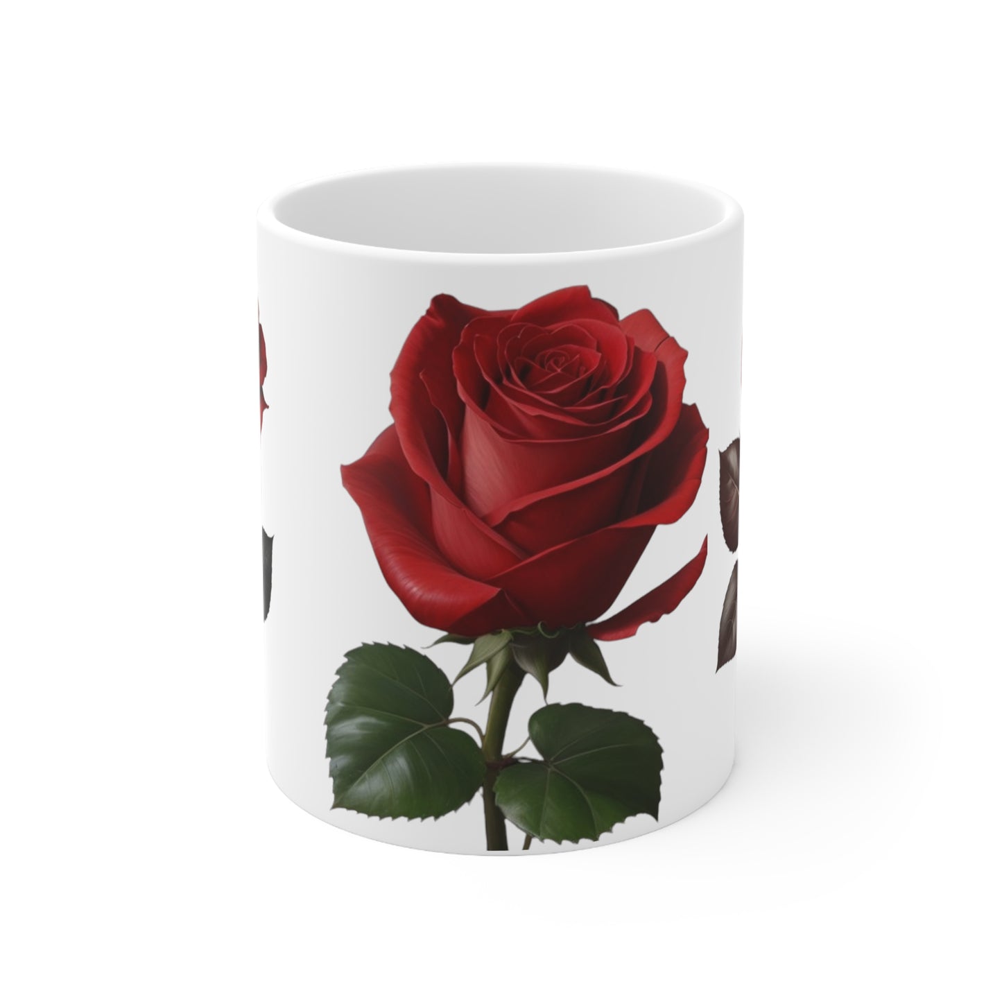 Red Roses Mug - Ceramic Coffee Mug 11oz