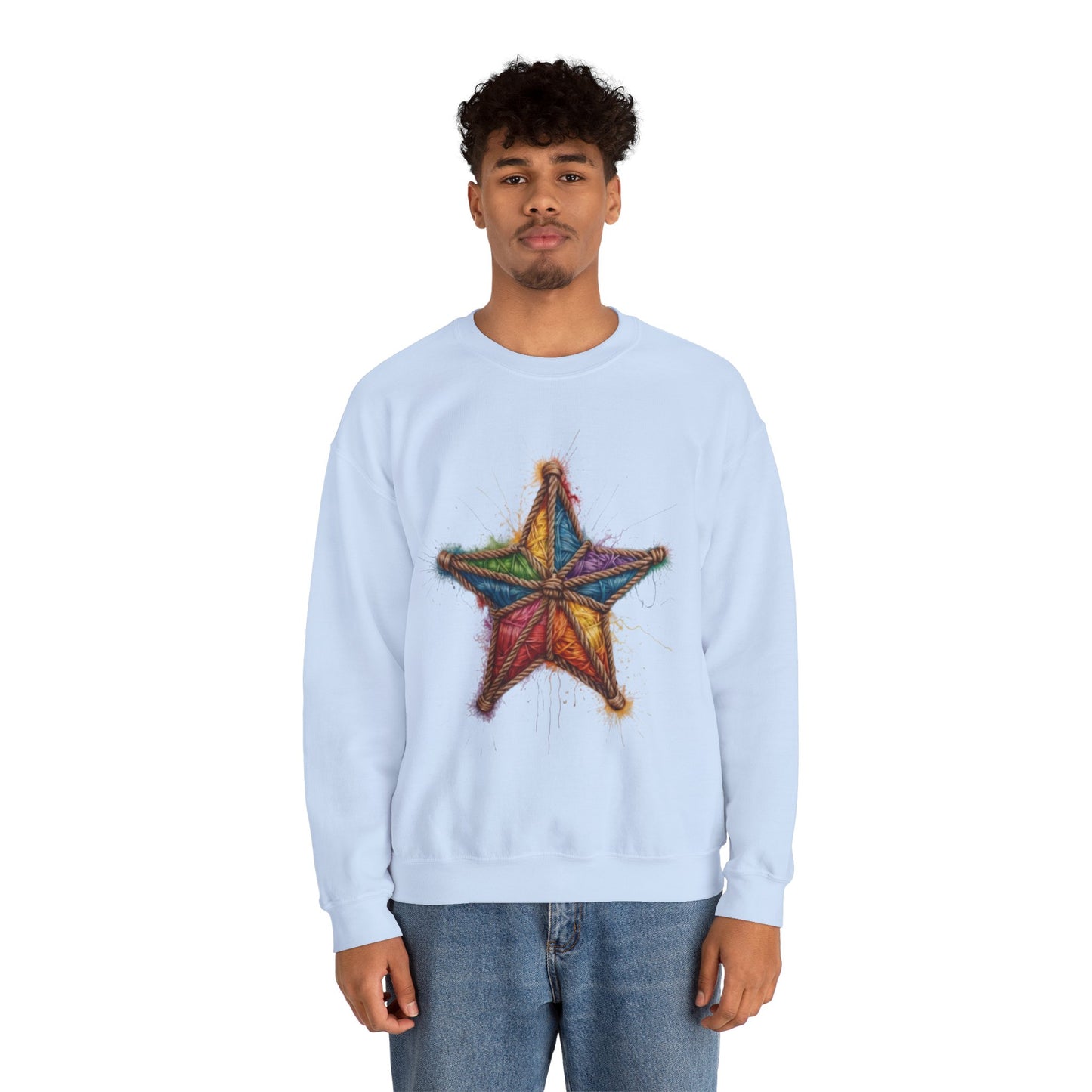 Multicoloured Star Rope Pattern - Unisex Crewneck Sweatshirt