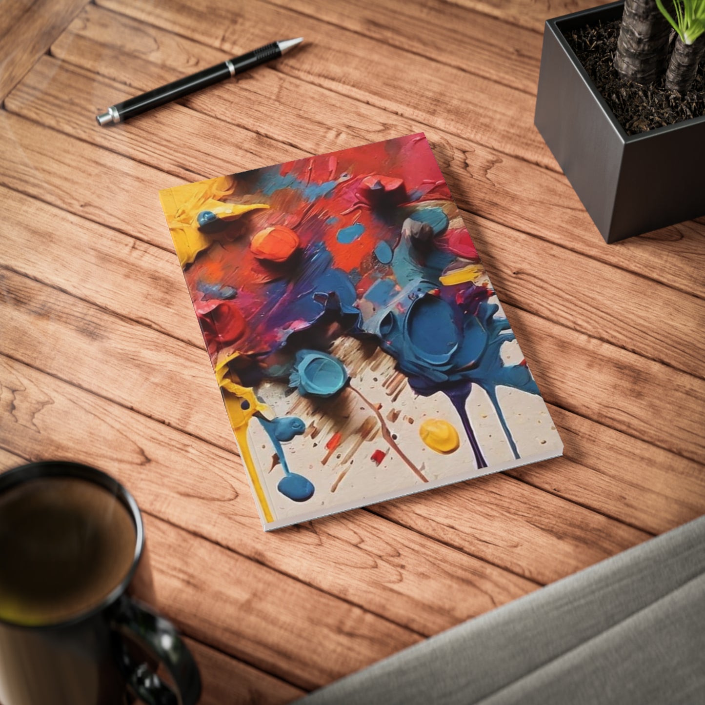 Colourful Splatter Art - Softcover Notebook, A5