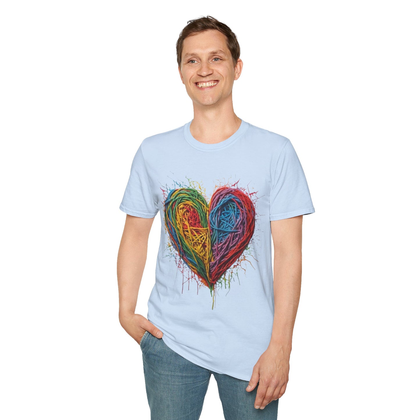 Multicoloured Scoubidou Heart - Unisex T-Shirt