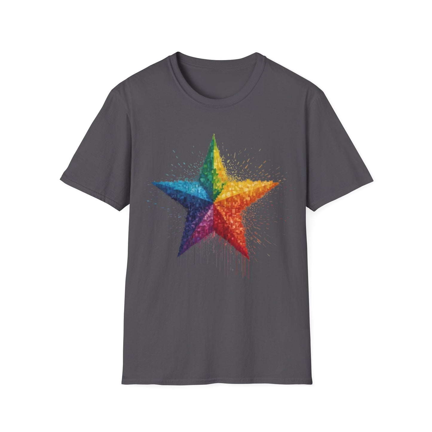 Multicoloured Pixelated Star - Unisex T-Shirt