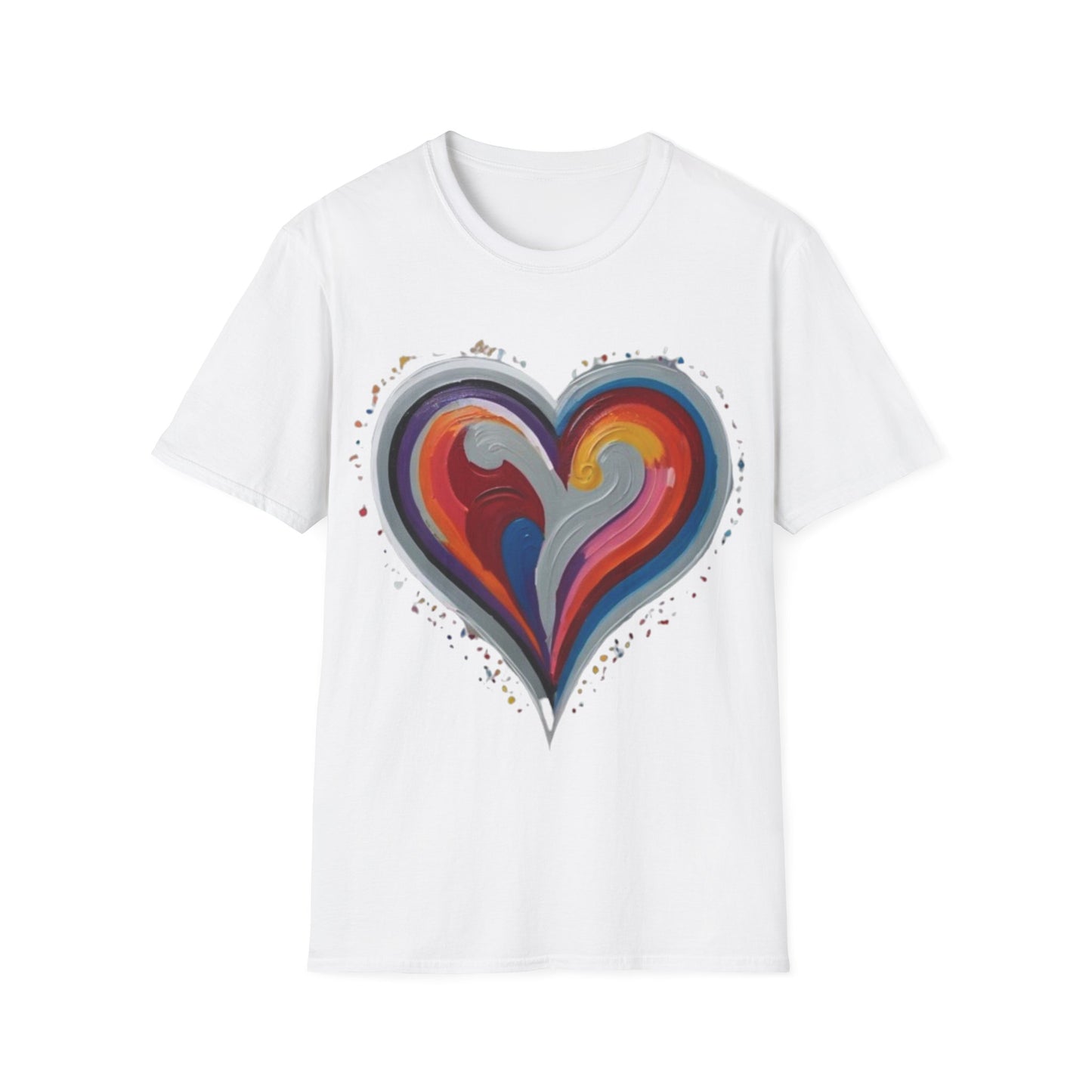 Colourful Grey Love Heart - Unisex T-Shirt