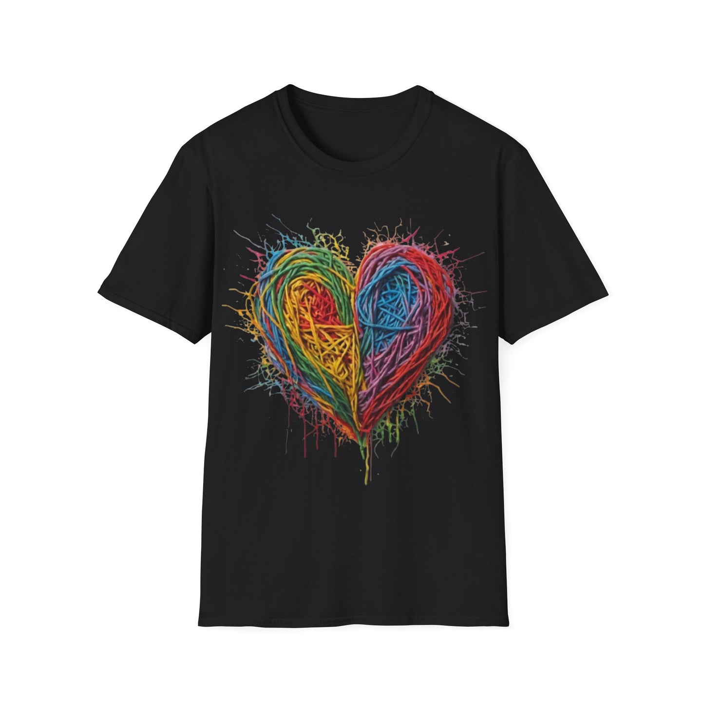 Multicoloured Scoubidou Heart - Unisex T-Shirt