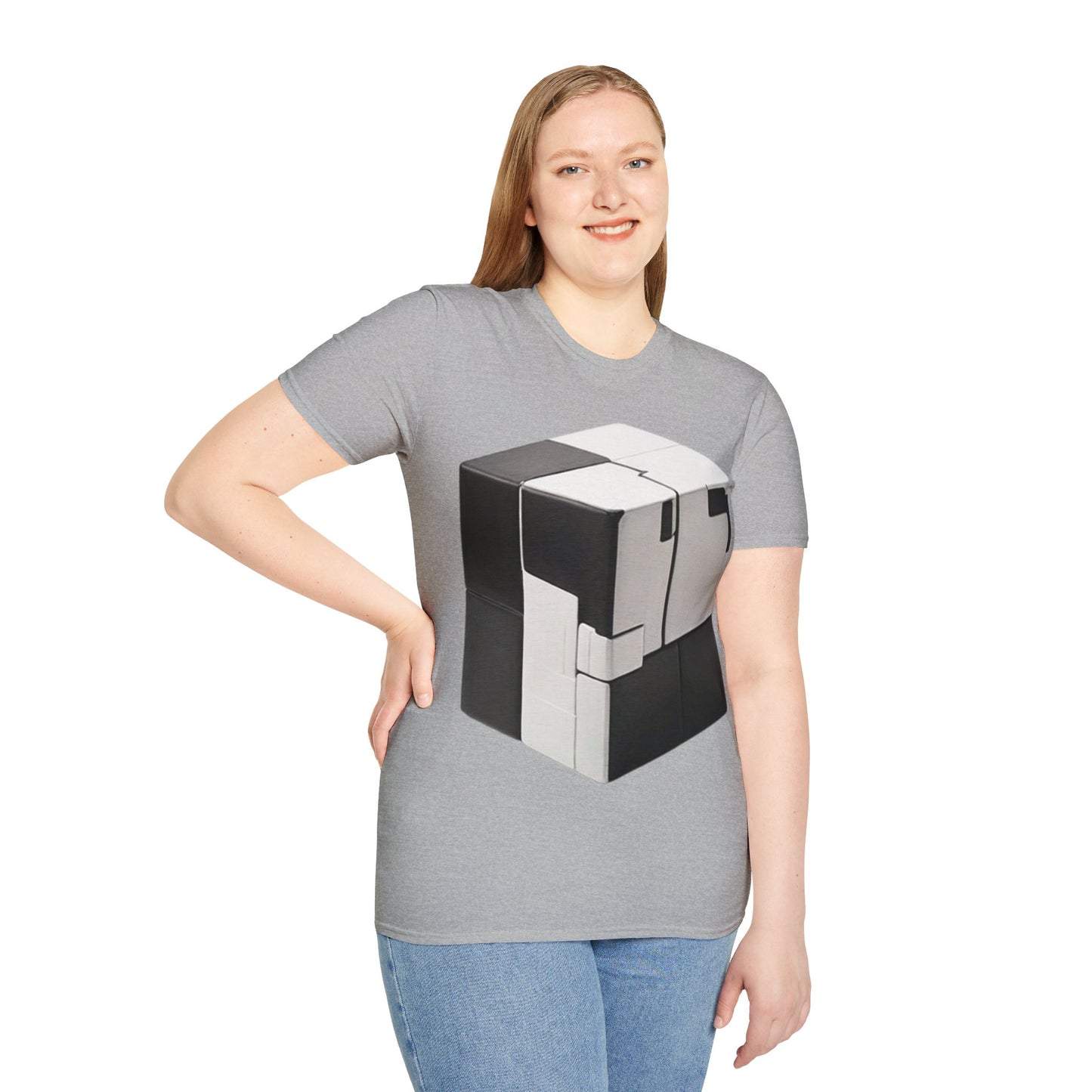 Black and White Cube - Unisex T-Shirt