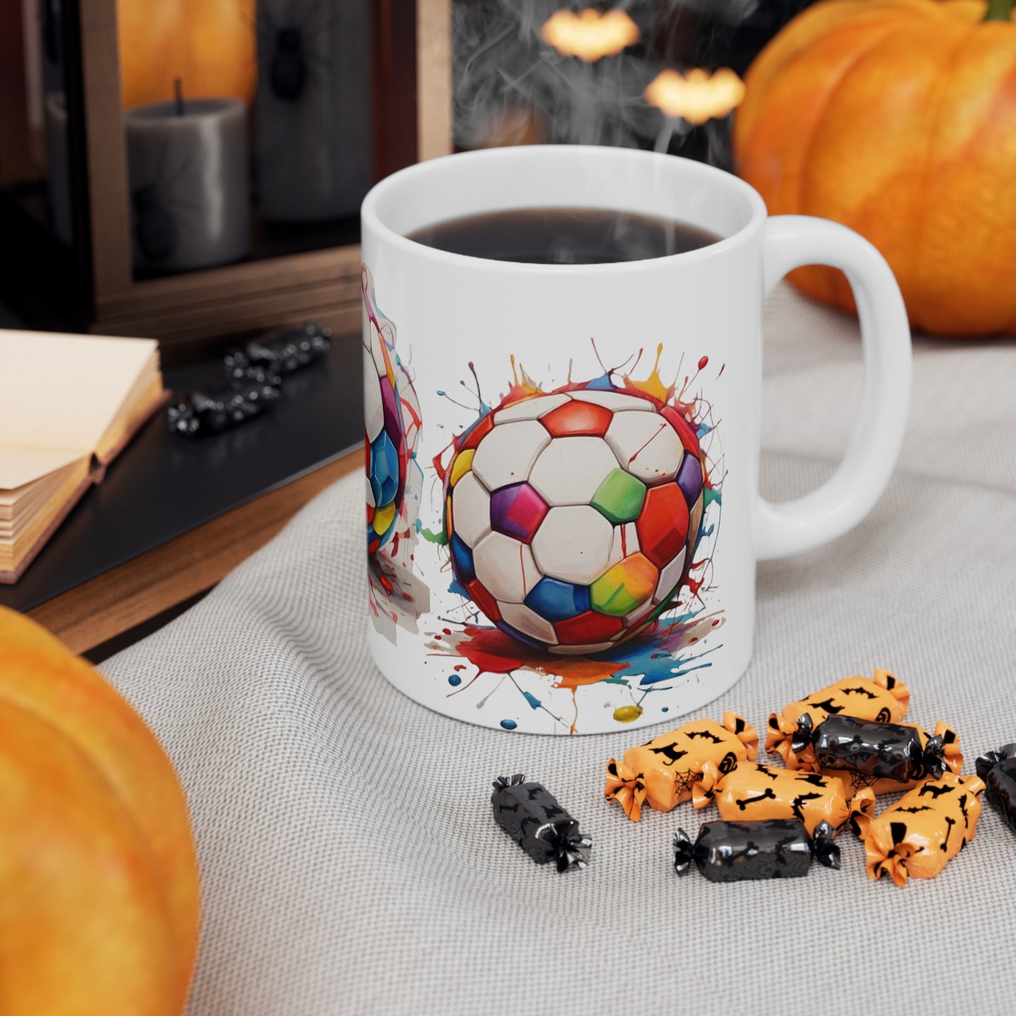Colourful Messy Football's Mug - Ceramic Coffee Mug 11oz