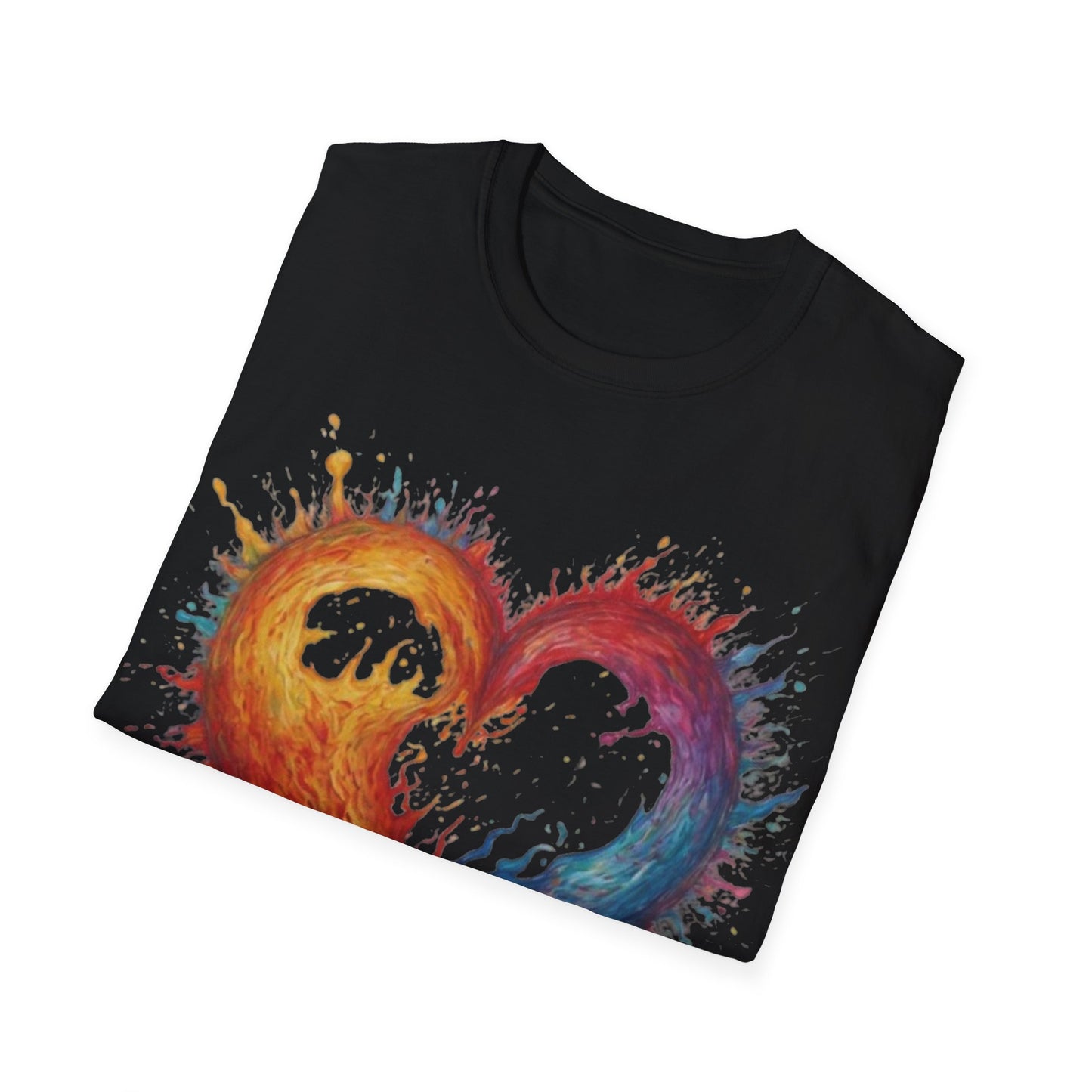 Colourful Burning Love Heart - Unisex T-Shirt