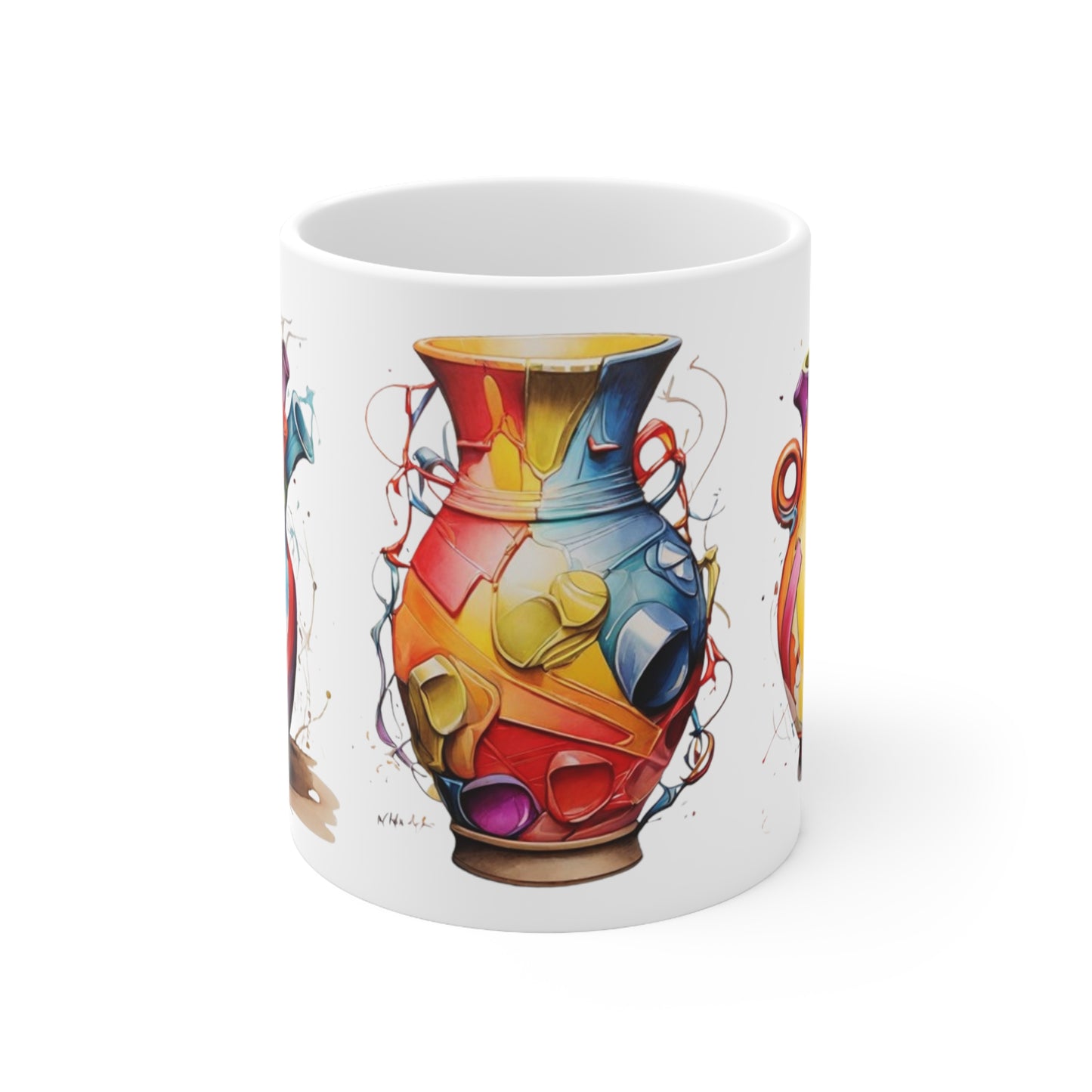 Colourful Messy Vase's Mug - Ceramic Coffee Mug 11oz