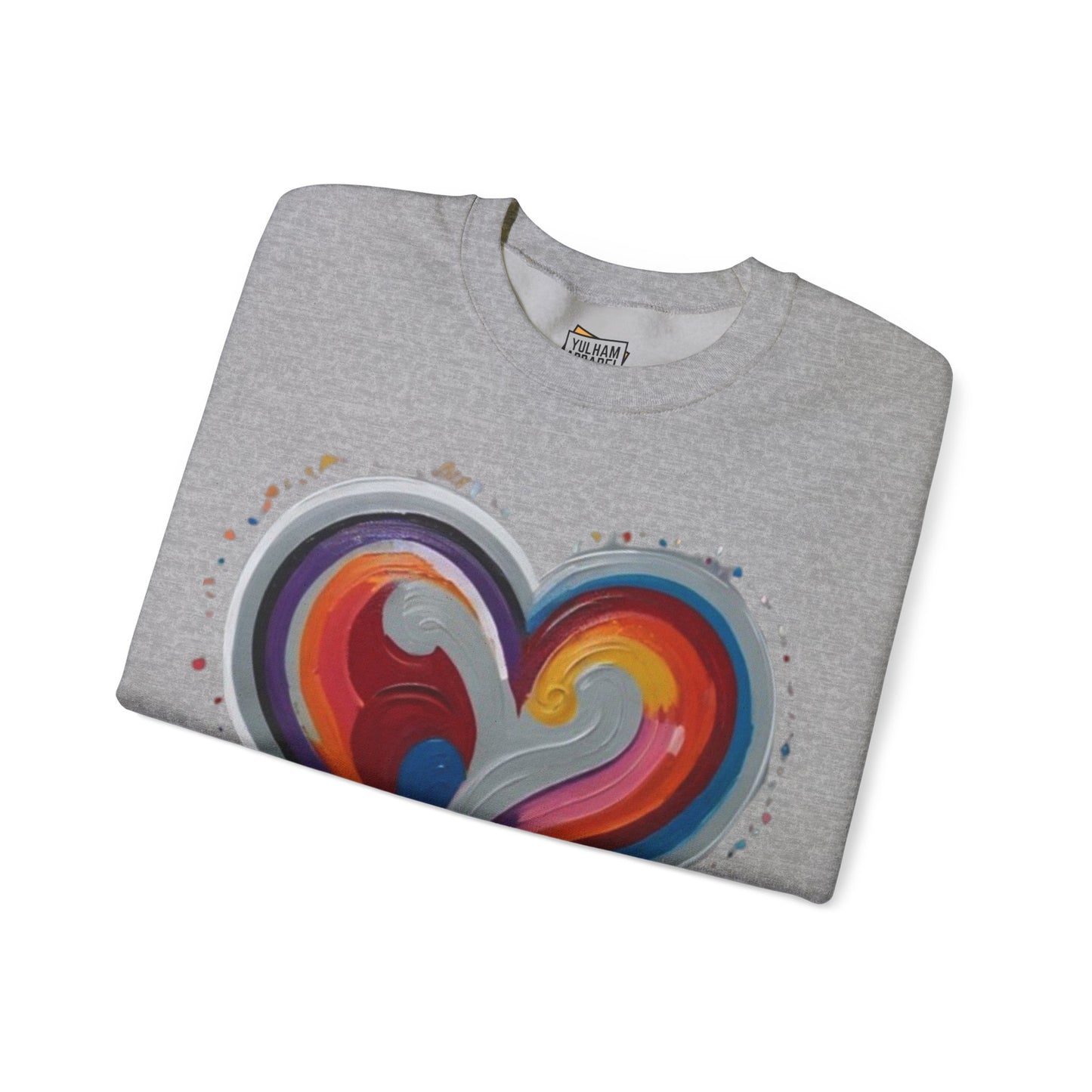 Colourful Grey Love Heart - Unisex Crewneck Sweatshirt