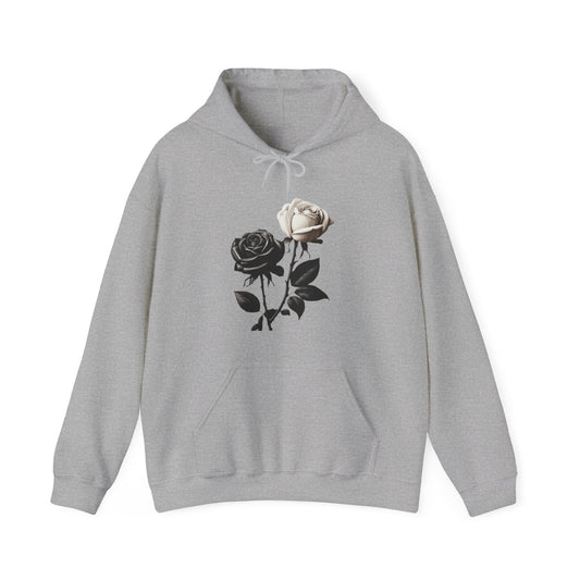 Black and White Rose - Unisex Hooded Sweatshirt