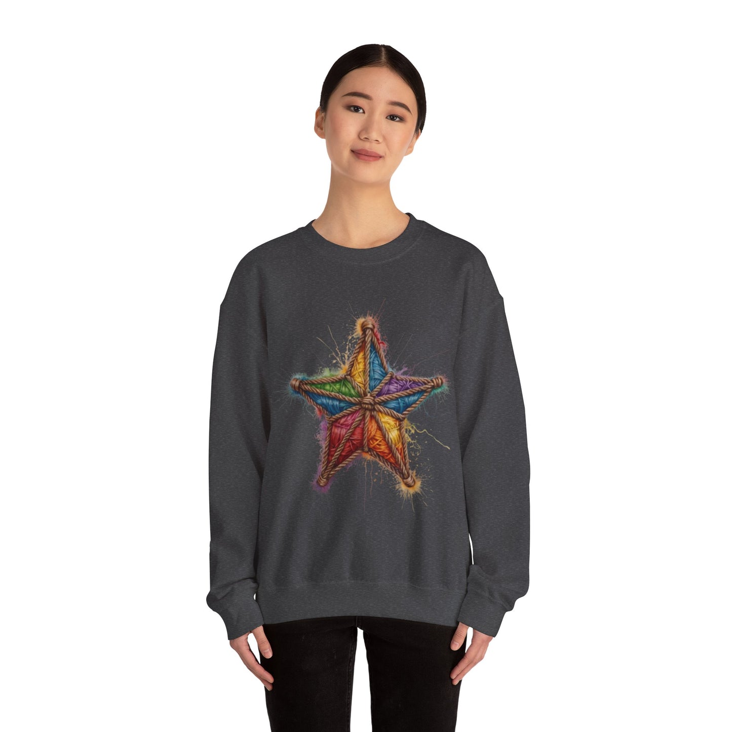 Multicoloured Star Rope Pattern - Unisex Crewneck Sweatshirt