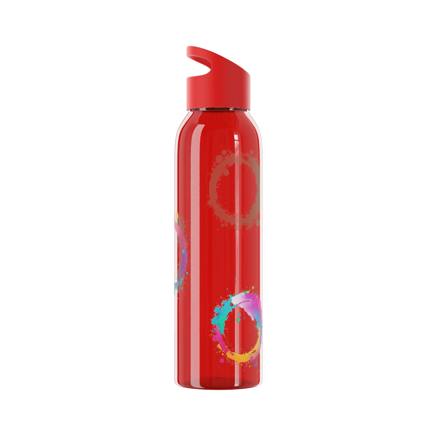 Colourful Circles Paint Art - Sky Water Bottle