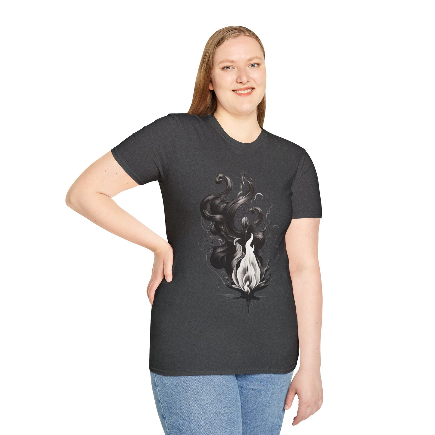 Black and White Flame - Unisex T-Shirt