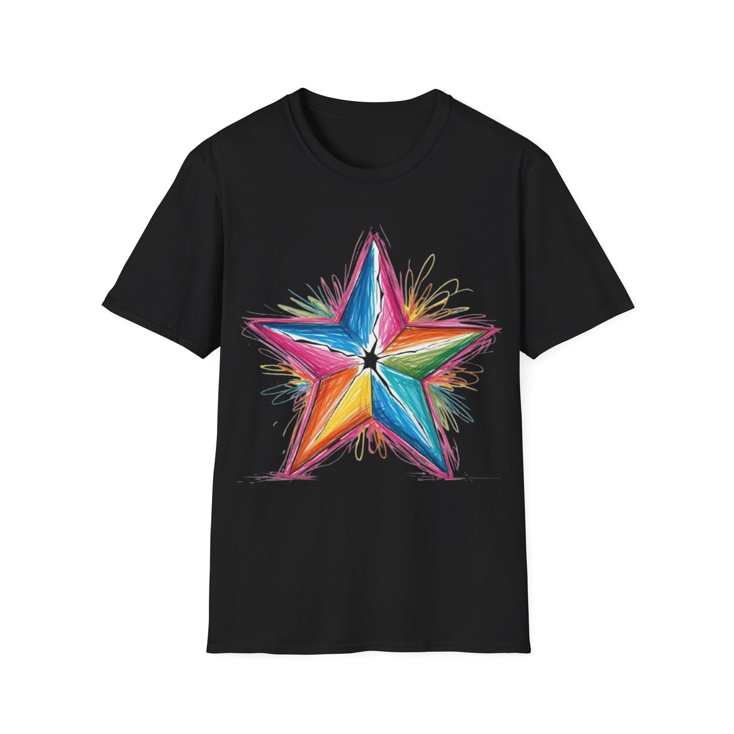 Vibrant Coloured Messy Star - Unisex T-Shirt