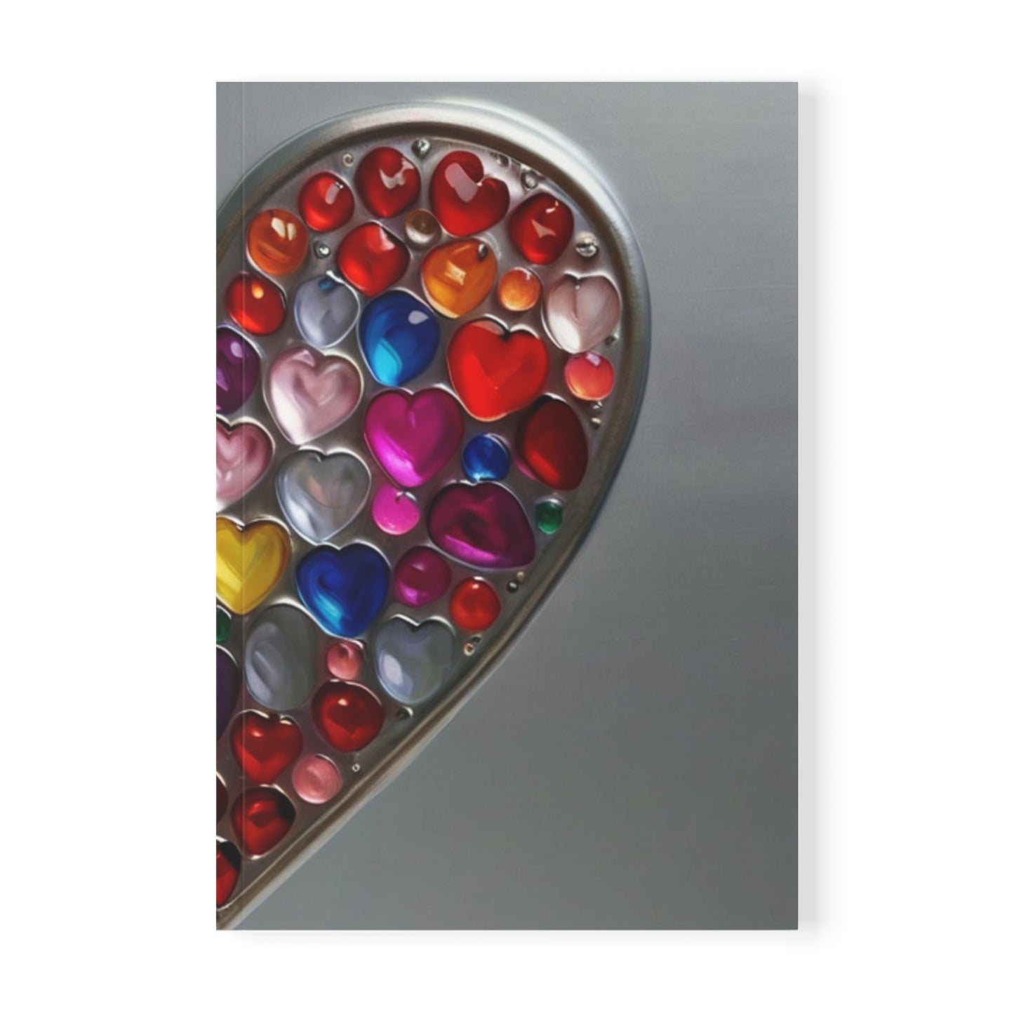 Silver Filled Love Heart - Softcover Notebook, A5