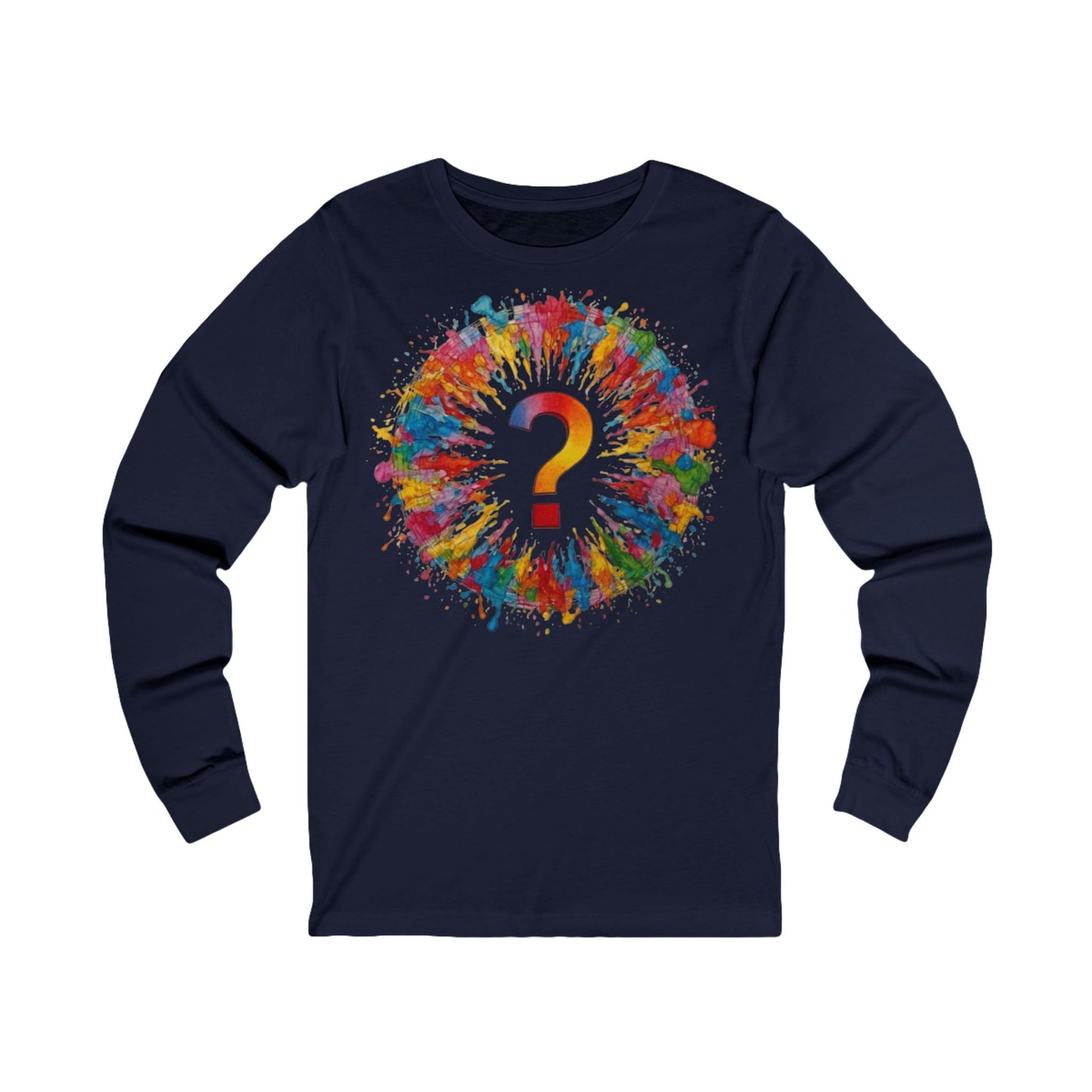 Colourful Messy Question Mark - Unisex Long Sleeve T-Shirt