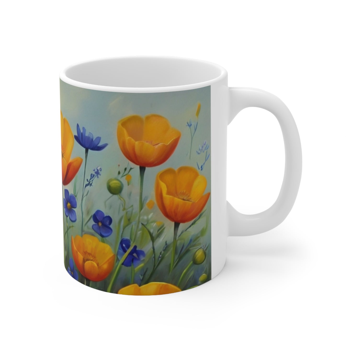 Colourful Buttercups Mug - Ceramic Coffee Mug 11oz