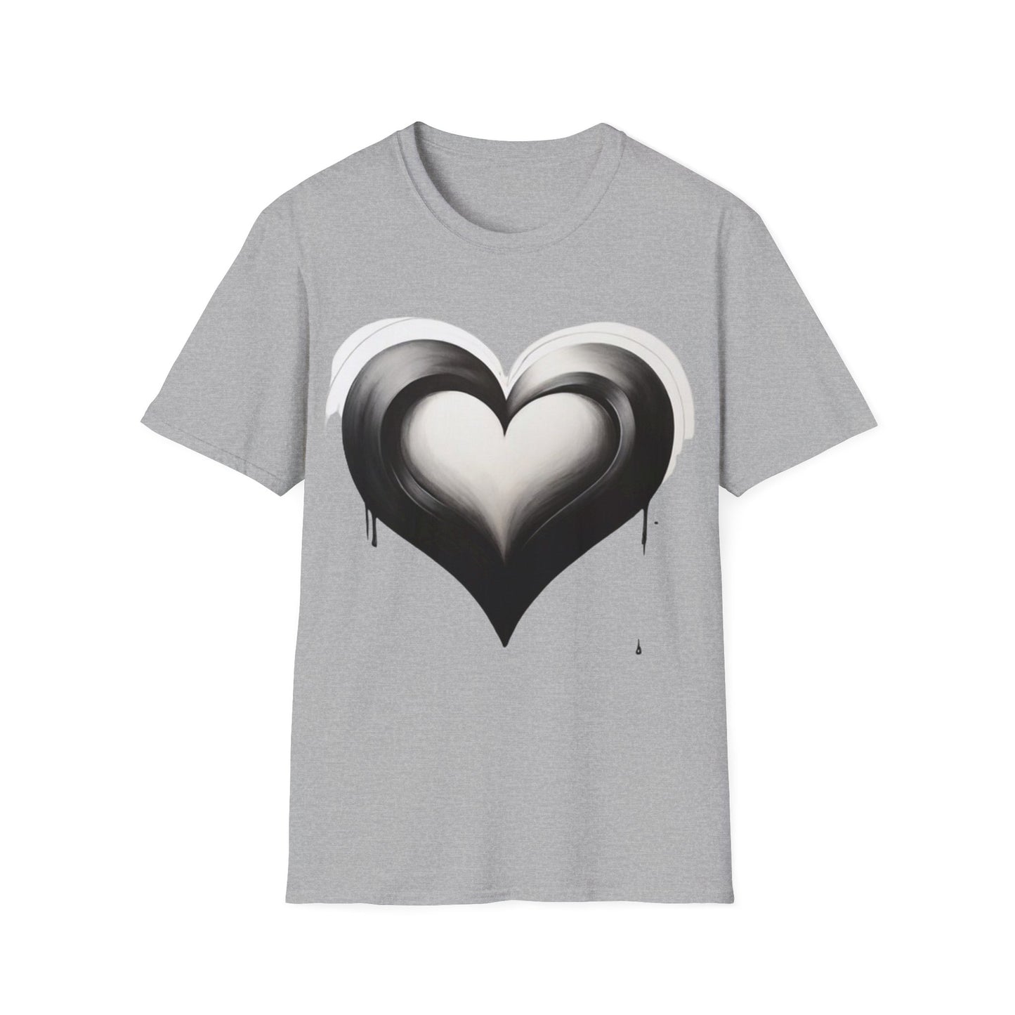 Black and White Heart - Unisex T-Shirt