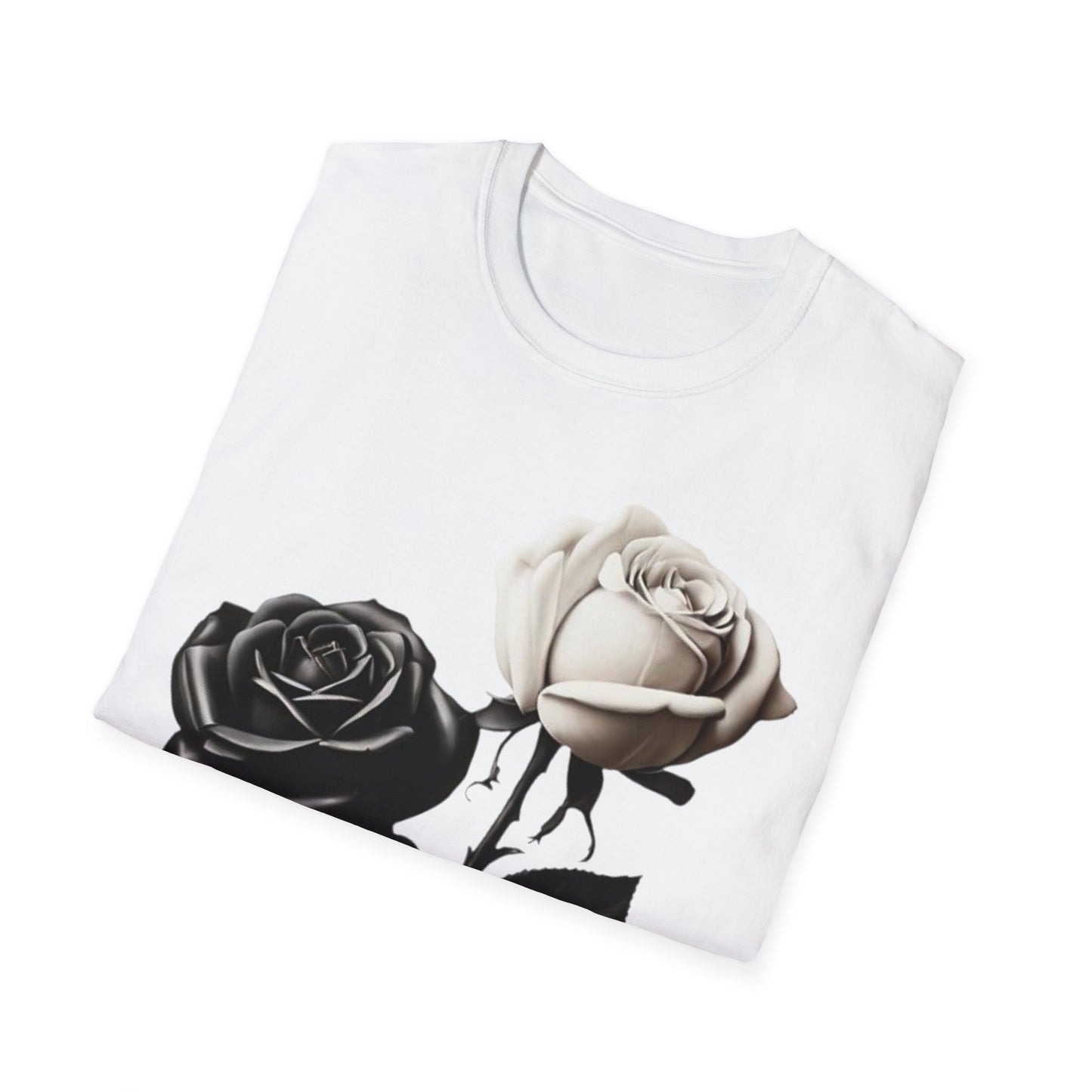 Black and White Rose - Unisex T-Shirt