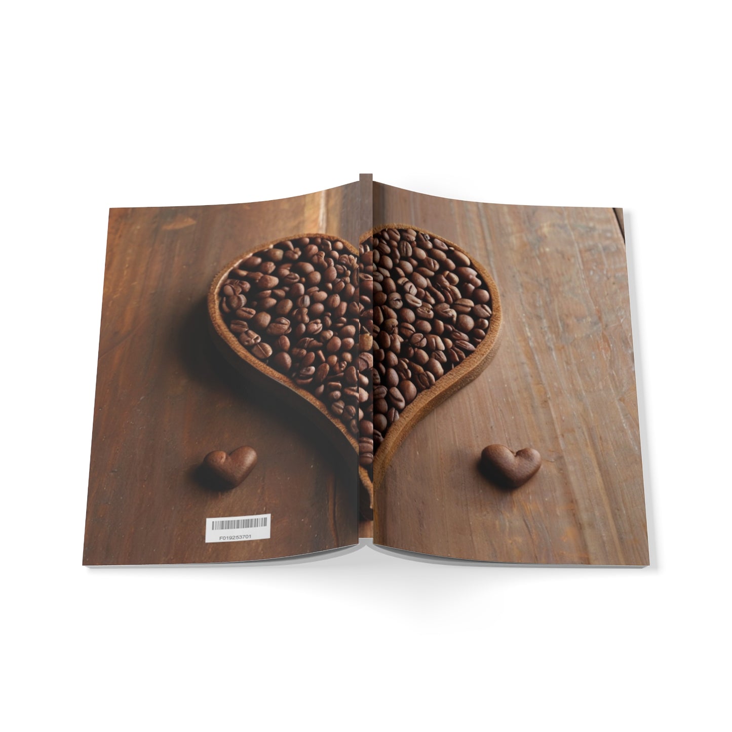 Love Heart Made Out Of Coffee Beans - Softcover Notebook, A5