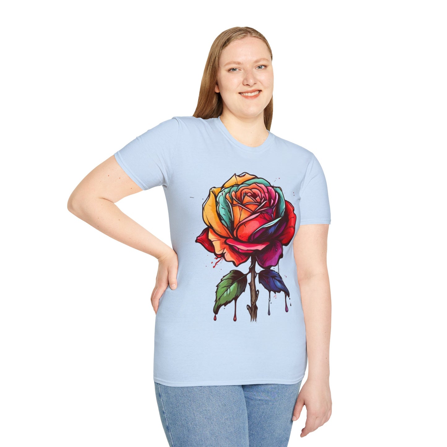 Large Colourful Rose - Unisex T-Shirt