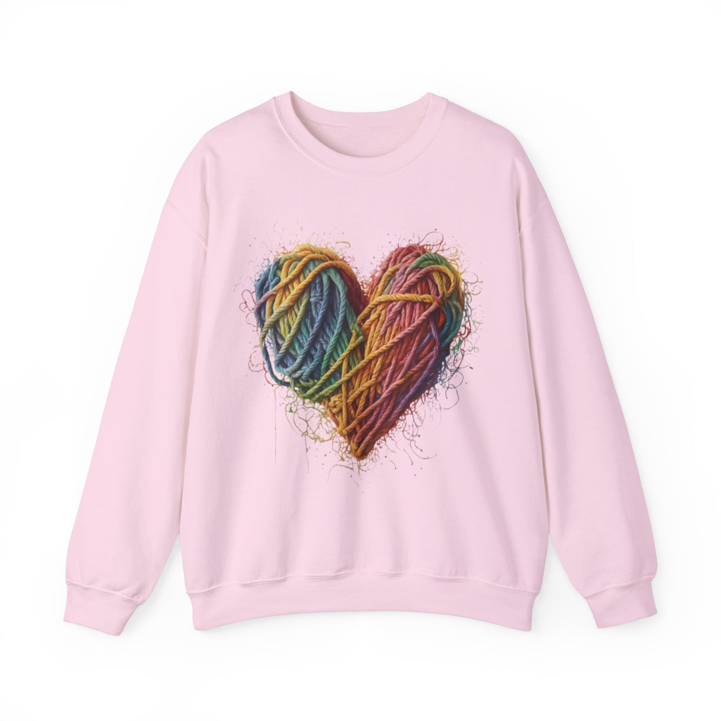 Multicoloured Ropes Love Heart - Unisex Crewneck Sweatshirt