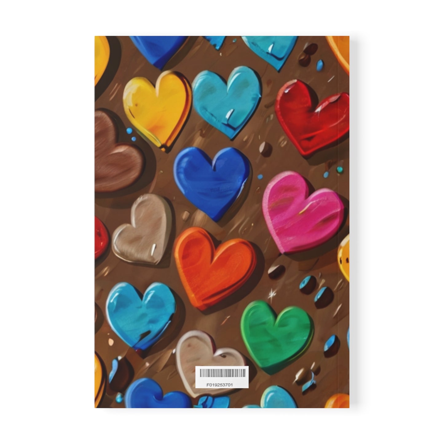 Colourful Love Hearts - Softcover Notebook, A5