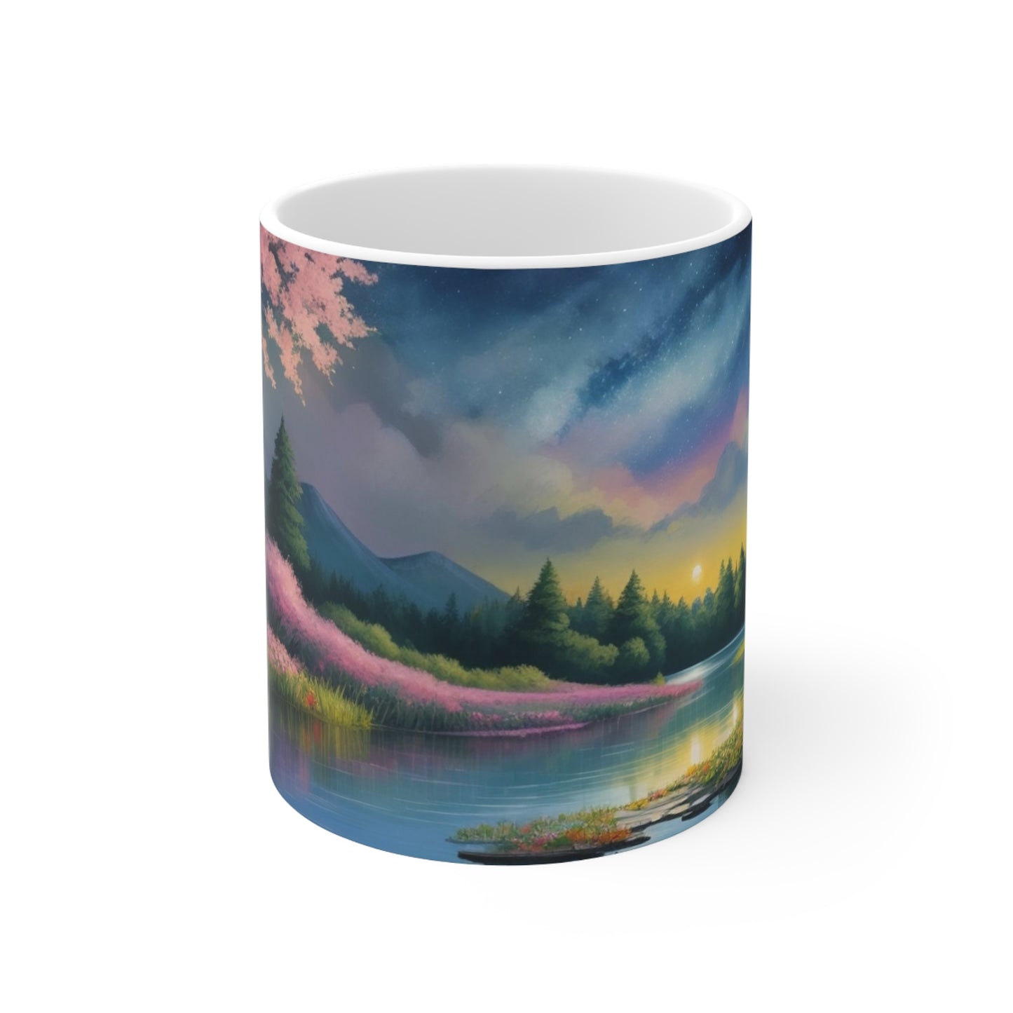 Flowers Lake Mug - Ceramic Coffee Mug 11oz