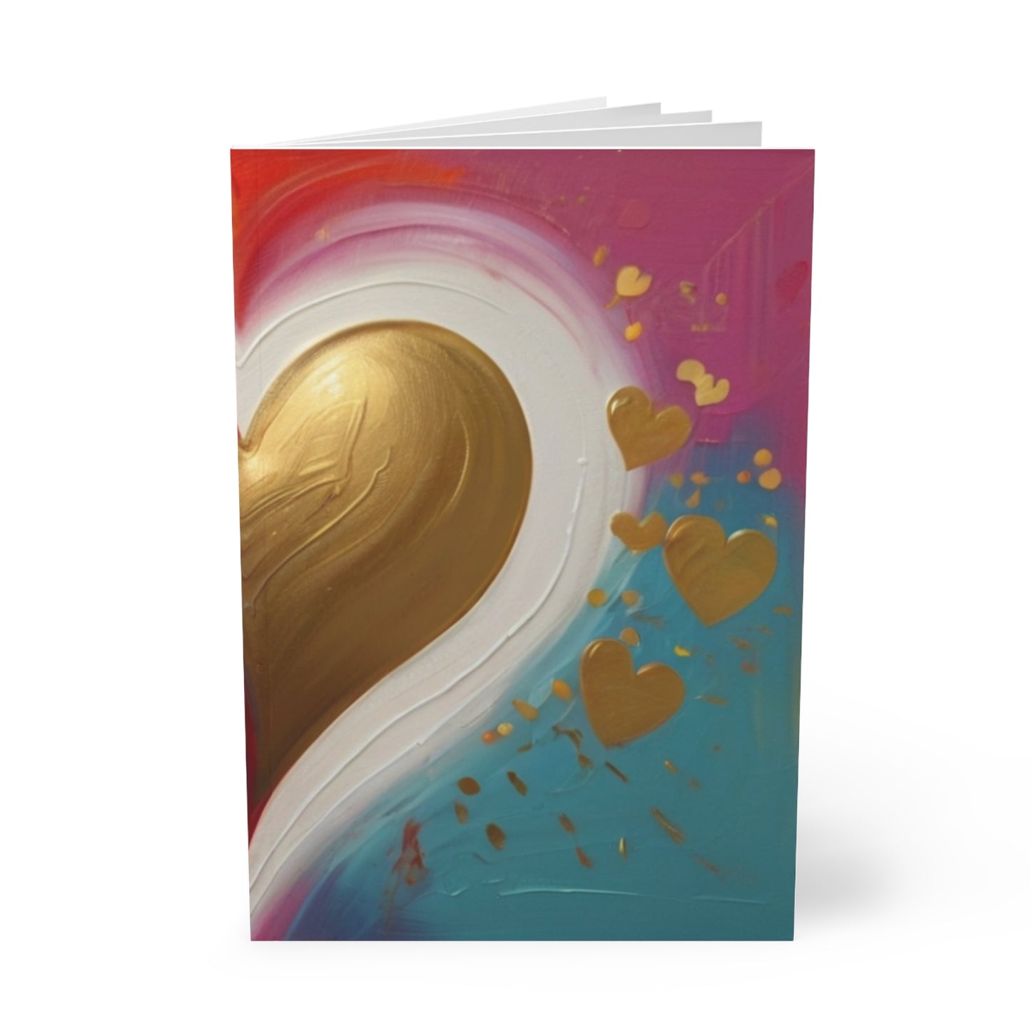 Gold Painted Love Heart - Softcover Notebook, A5