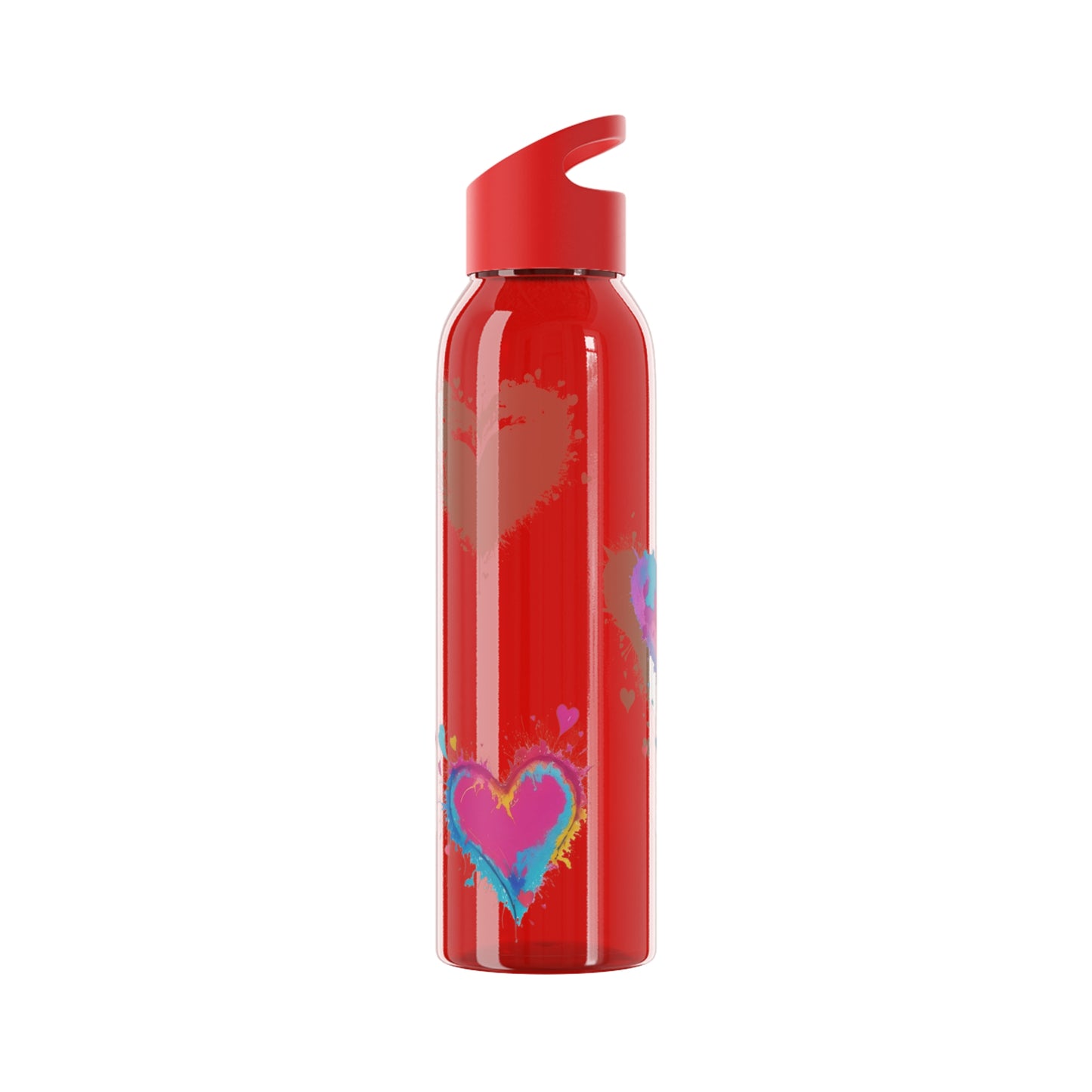 Colourful Love Hearts - Sky Water Bottle