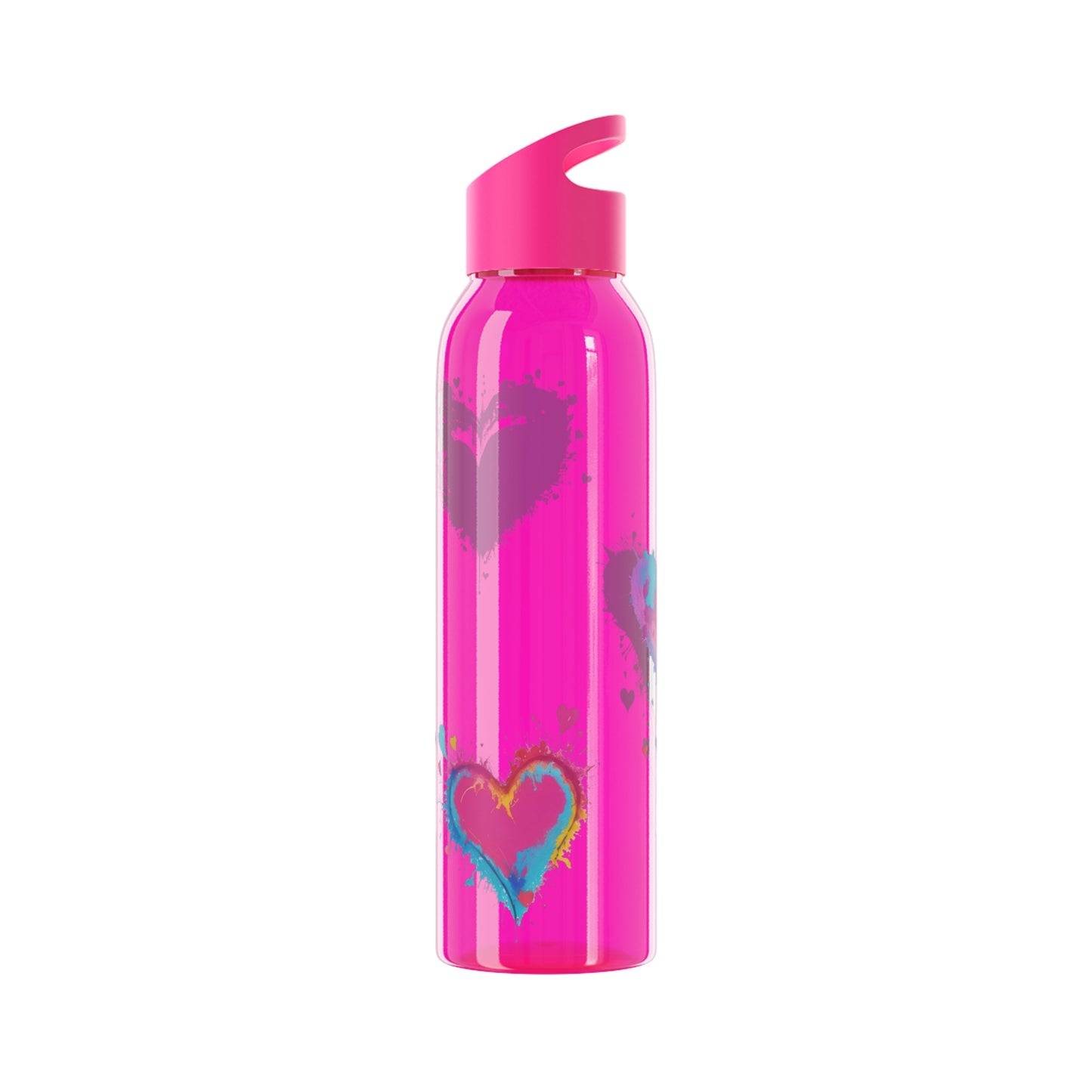 Colourful Love Hearts - Sky Water Bottle