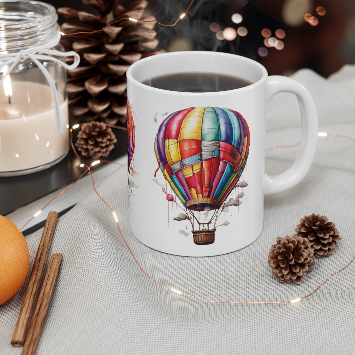 Colourful Hot Air Balloons Mug - Ceramic Coffee Mug 11oz