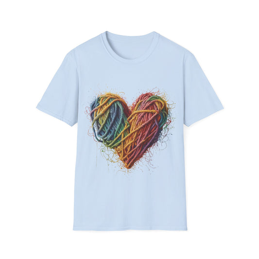 Multicoloured Ropes Love Heart - Unisex T-Shirt