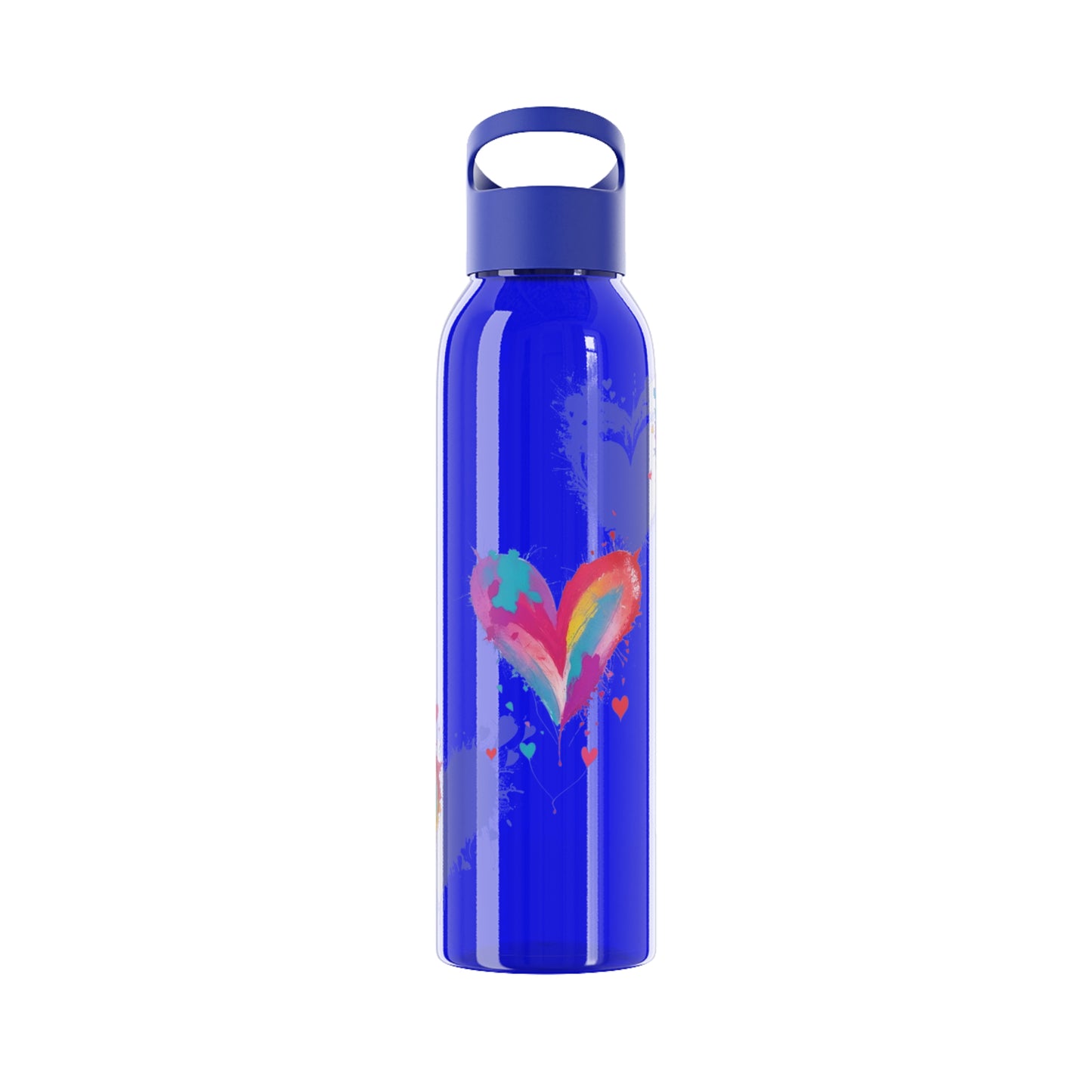 Colourful Love Hearts - Sky Water Bottle