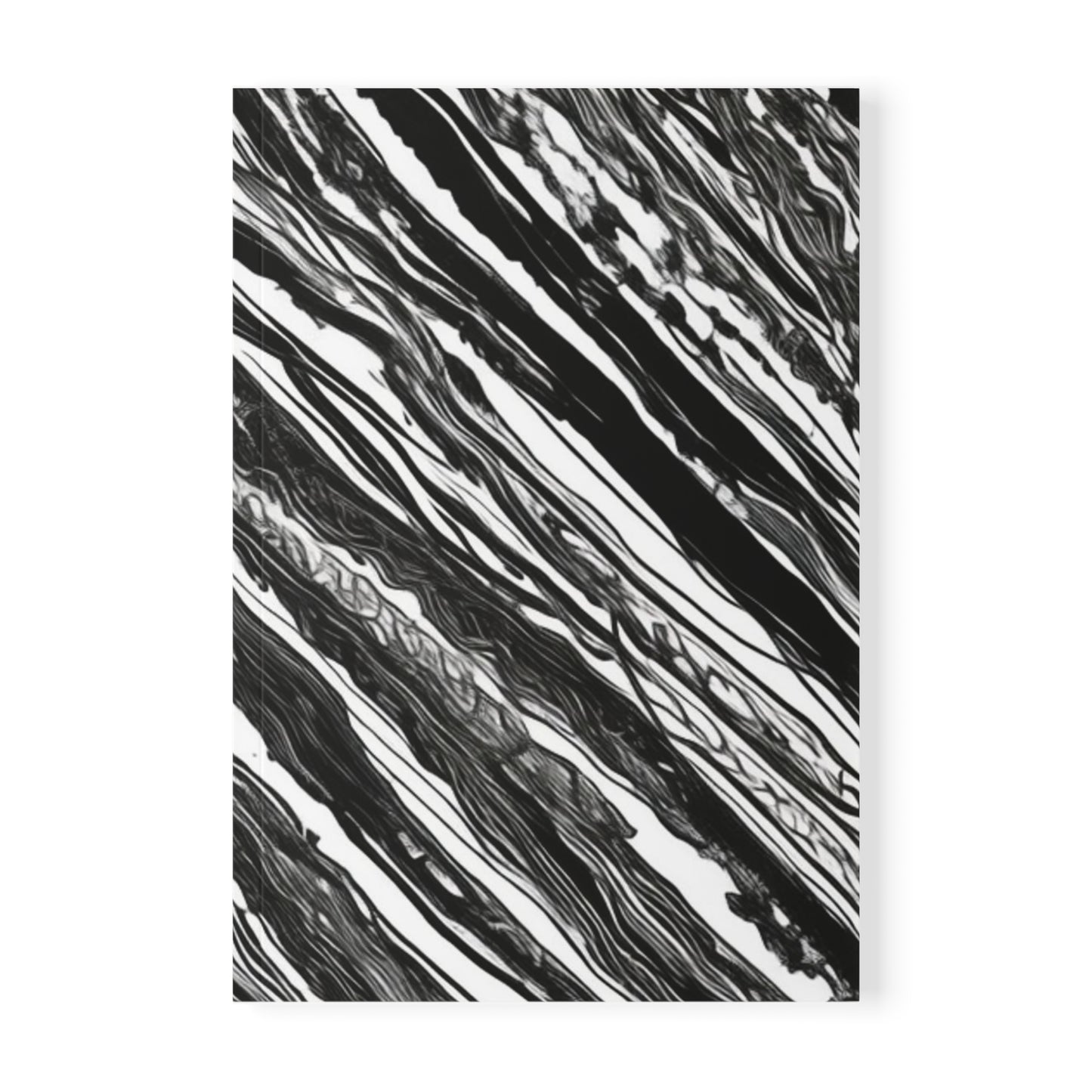 Messy Black and White Line Art - Softcover Notebook, A5