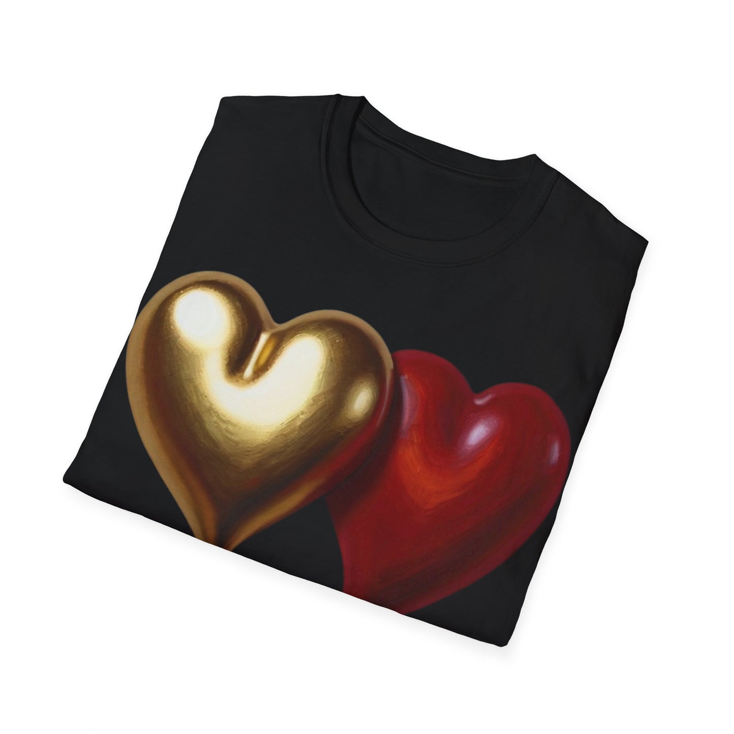 Gold And Red Love Heart - Unisex T-Shirt