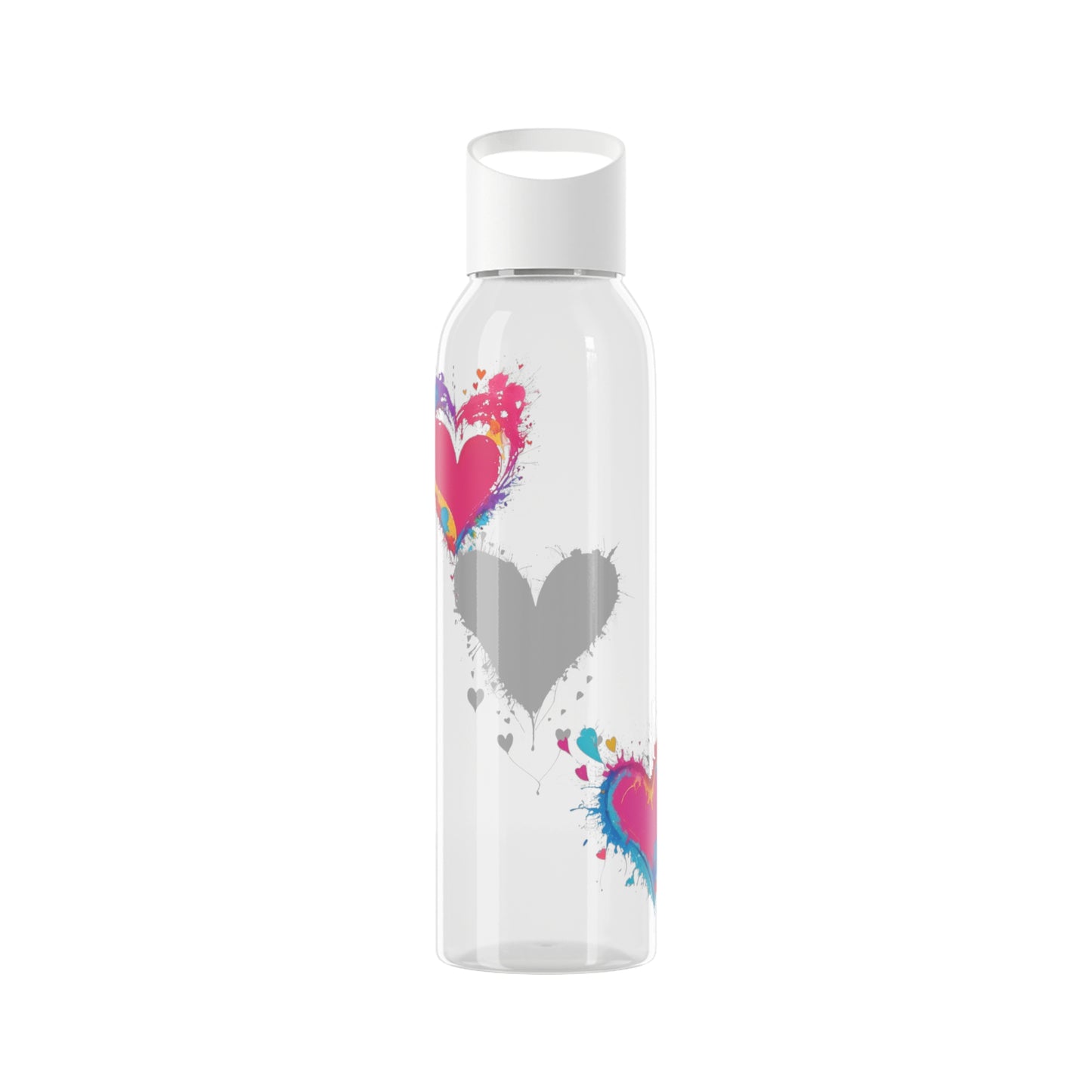 Colourful Love Hearts - Sky Water Bottle