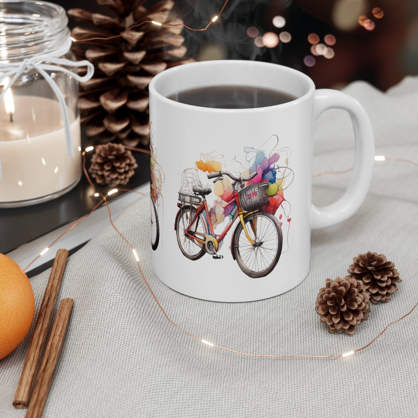 Colourful Bicycles Mug - Ceramic Coffee Mug 11oz