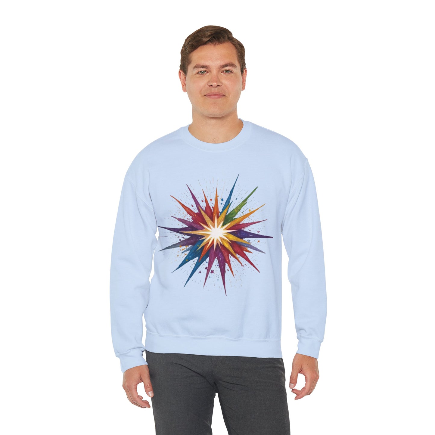 Colourful Exploding Star - Unisex Crewneck Sweatshirt