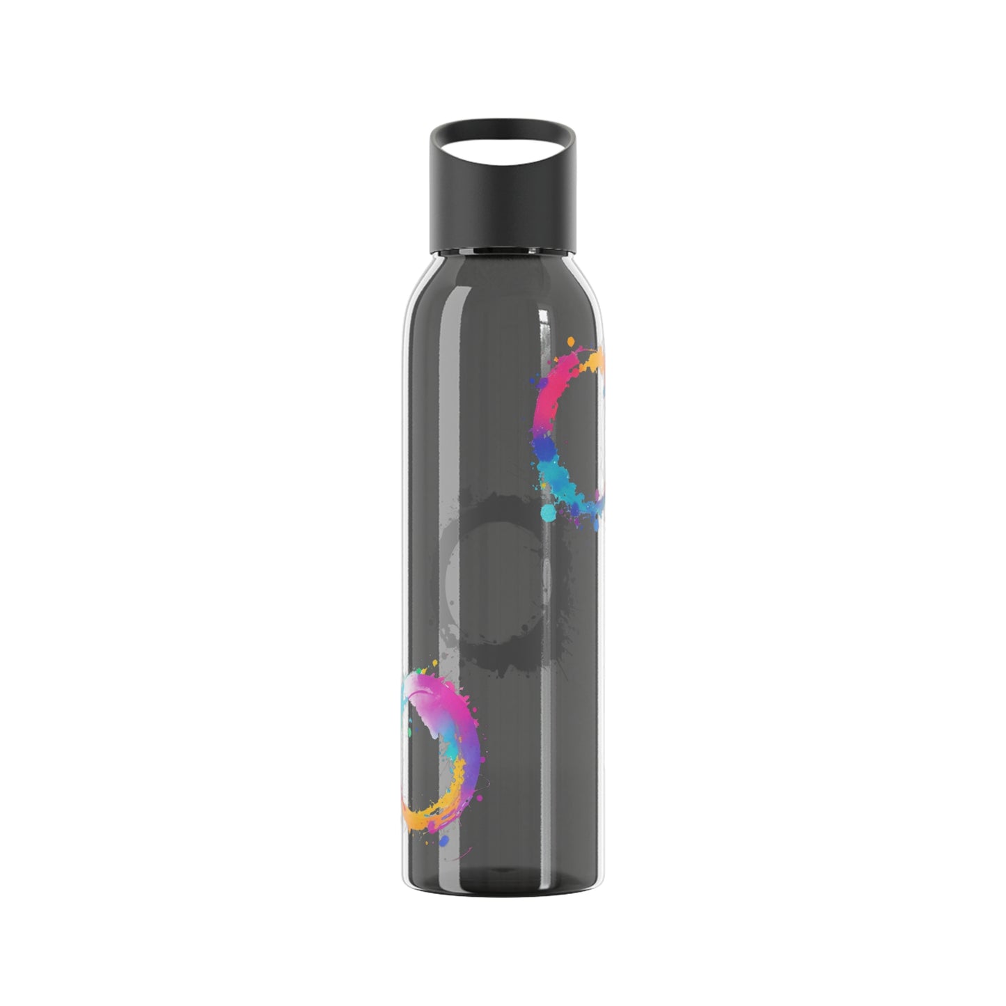 Colourful Circles Paint Art - Sky Water Bottle