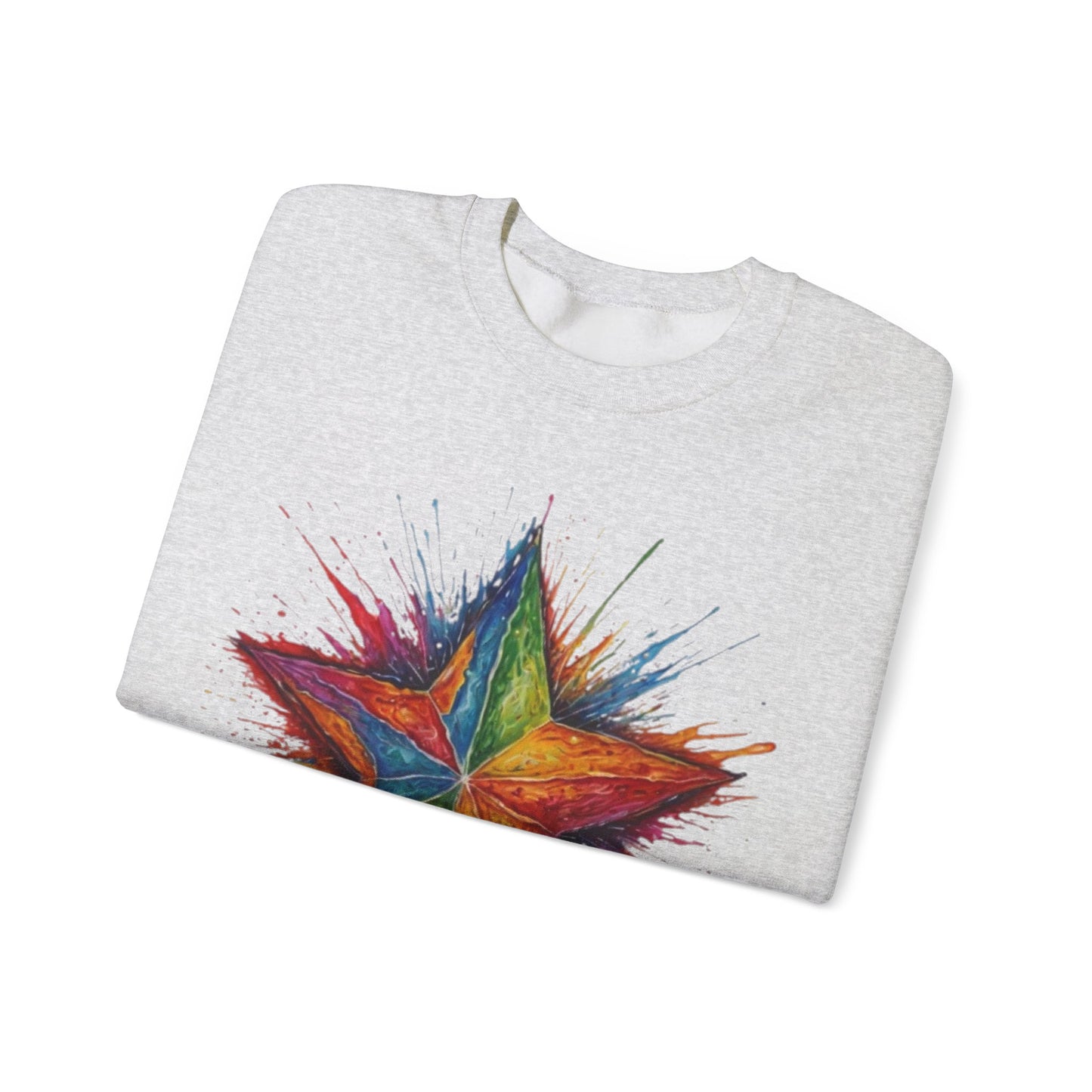 Burning Multicoloured Star - Unisex Crewneck Sweatshirt