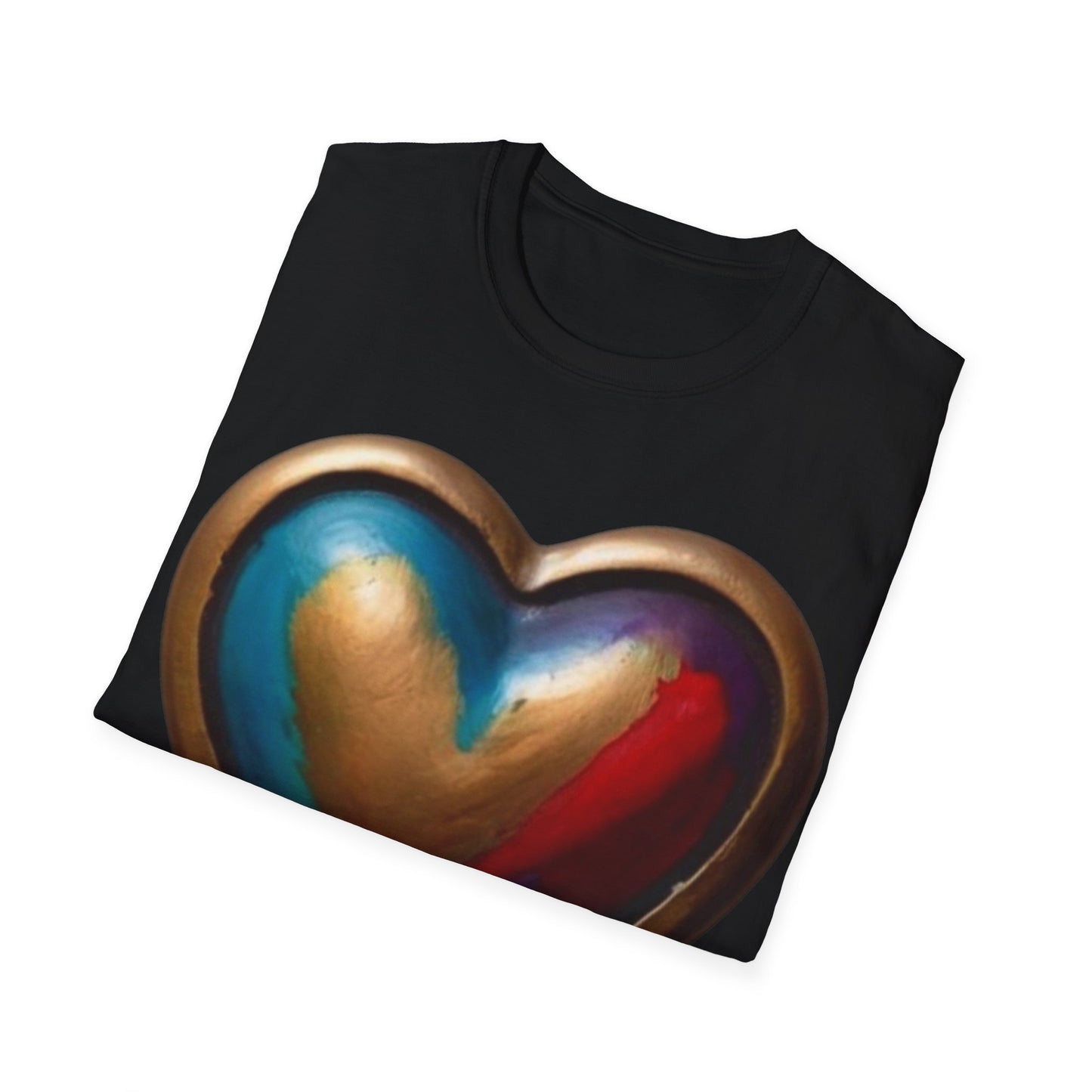 Bronze Colourful Love Heart - Unisex T-Shirt