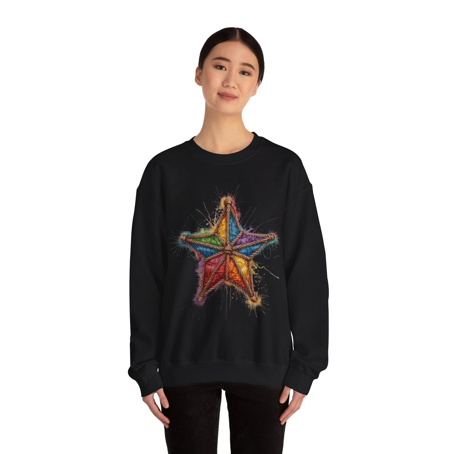 Multicoloured Star Rope Pattern - Unisex Crewneck Sweatshirt