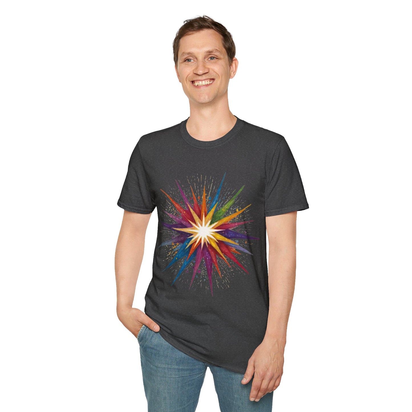 Colourful Exploding Star - Unisex T-Shirt