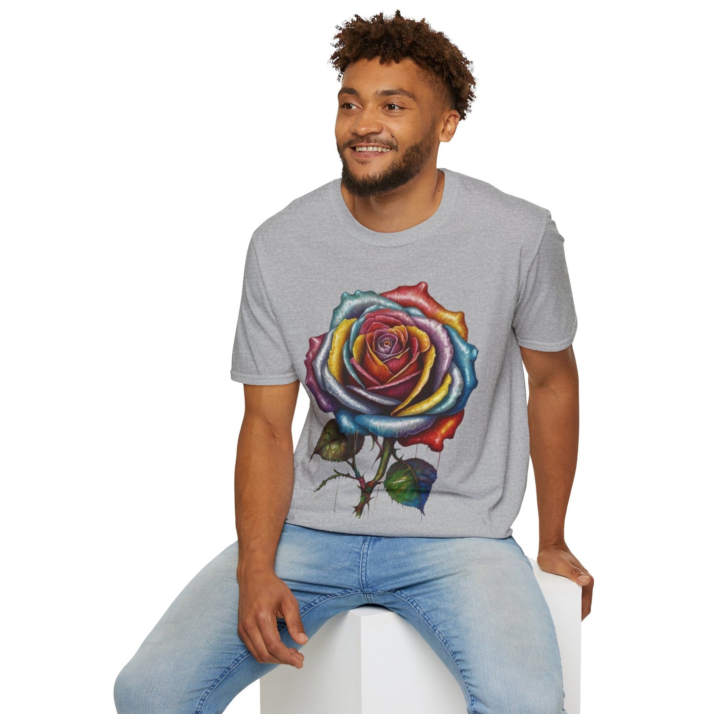 Messy Multicoloured Rose - Unisex T-Shirt